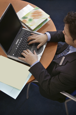 Company worker on a computer