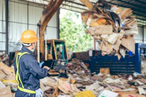 recycling facility workers